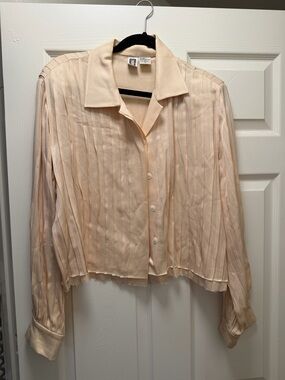 Anne Klein Soft Peach Silk Blouse